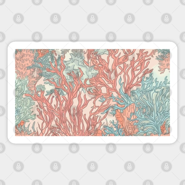 Pastel Coral Design Pattern V7 Magnet by Family journey with God